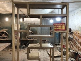 Tủ trang trí gỗ gõ đỏ (Anh Khiêm, Hà Nội) 8 tủ trang trí gỗ gõ sang trọng