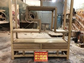 Tủ trang trí gỗ gõ đỏ (Anh Khiêm, Hà Nội) 9 các ô tủ tạo hình độc đáo