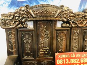 đỉnh chương đục cuốn thư hoa sen đầu voi chiến