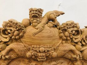 hình tượng nghê bảo đỉnh đục tay tinh xảo