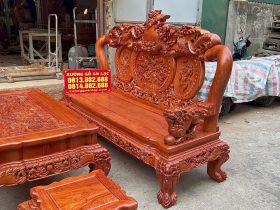 bàn ghế nghê đỉnh gỗ hương đá