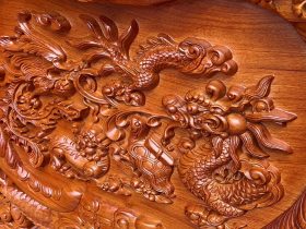 cận cảnh chi tiết đục tứ linh