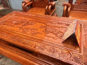 mẫu bàn trà khung tranh mặt đục họa tiết