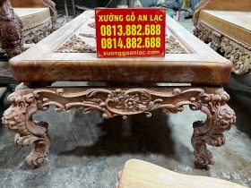 Bản mộc hoàn thiện bộ hoàng gia nguyên khối chân 18 gỗ hương đá của Anh Quang, Mộc Châu 27 bàn trà thiết kế mặt và hệ chân tách rời