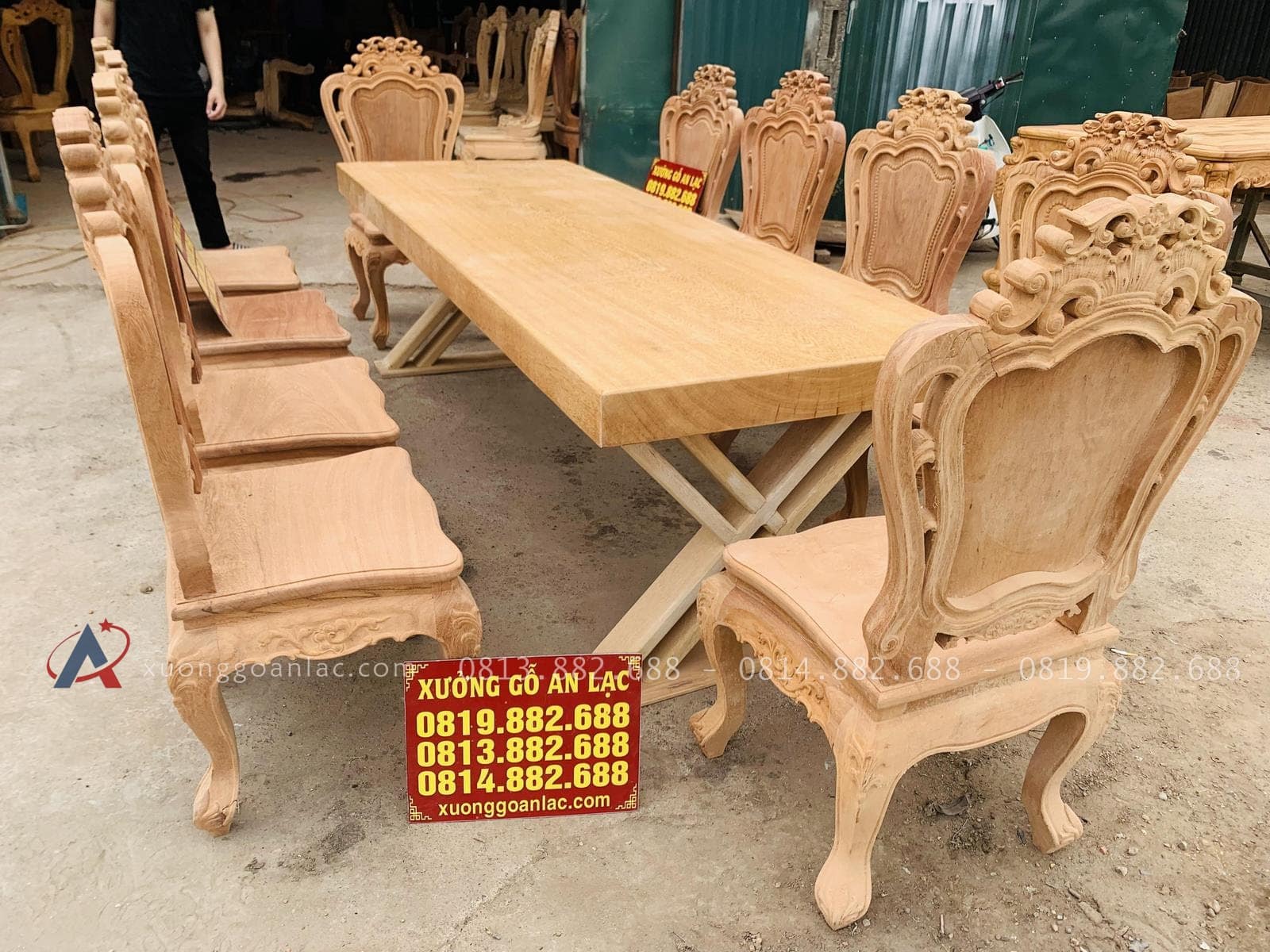 Bản mộc siêu phẩm bàn ăn nguyên khối 10 ghế louis hoa lá tây gỗ gõ đỏ (Anh Thịnh, Thái Bình) 20 bản mộc bàn ăn nguyên khối gỗ gõ đỏ 10 ghế