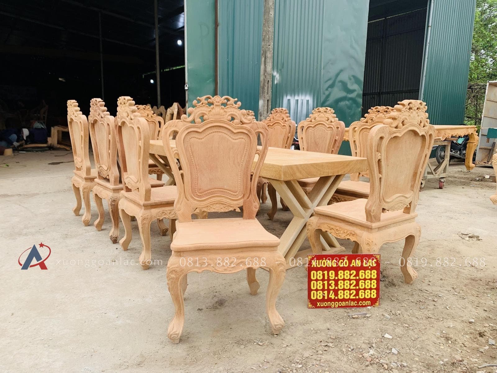 Bản mộc siêu phẩm bàn ăn nguyên khối 10 ghế louis hoa lá tây gỗ gõ đỏ (Anh Thịnh, Thái Bình) 27 mẫu bàn ghế ăn louis hoàng gia tân cổ điển