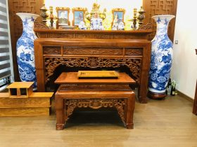 bàn thờ án gian dơi ngũ phúc kèm bàn cơm