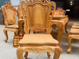 Bộ bàn ăn hoàng gia 8 ghế louis gỗ gõ đỏ (Chị Lâm, Hưng Yên) 16 ghế ăn gỗ gõ đỏ