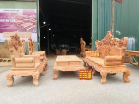 bàn ghế hoàng gia 6 món gỗ hương đá
