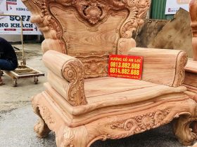 Bản mộc thô bộ hoàng gia 6 món gỗ hương đá cao cấp (Anh Quân, Vũng Tàu) 25 ghế đơn louis hoàng gia
