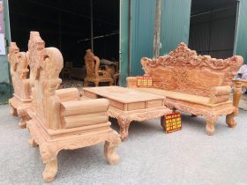 Bản mộc thô bộ hoàng gia 6 món gỗ hương đá cao cấp (Anh Quân, Vũng Tàu) 15 bàn ghế louis hoàng gia 6 món