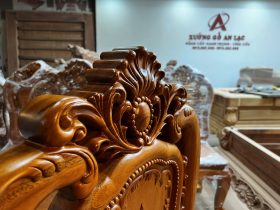 Mẫu ghế ăn hồng hạt chân 10 chương 7 rộng 55cm sâu 50cm 14 đỉnh chương ghế đục lá tây kênh bong tinh xảo