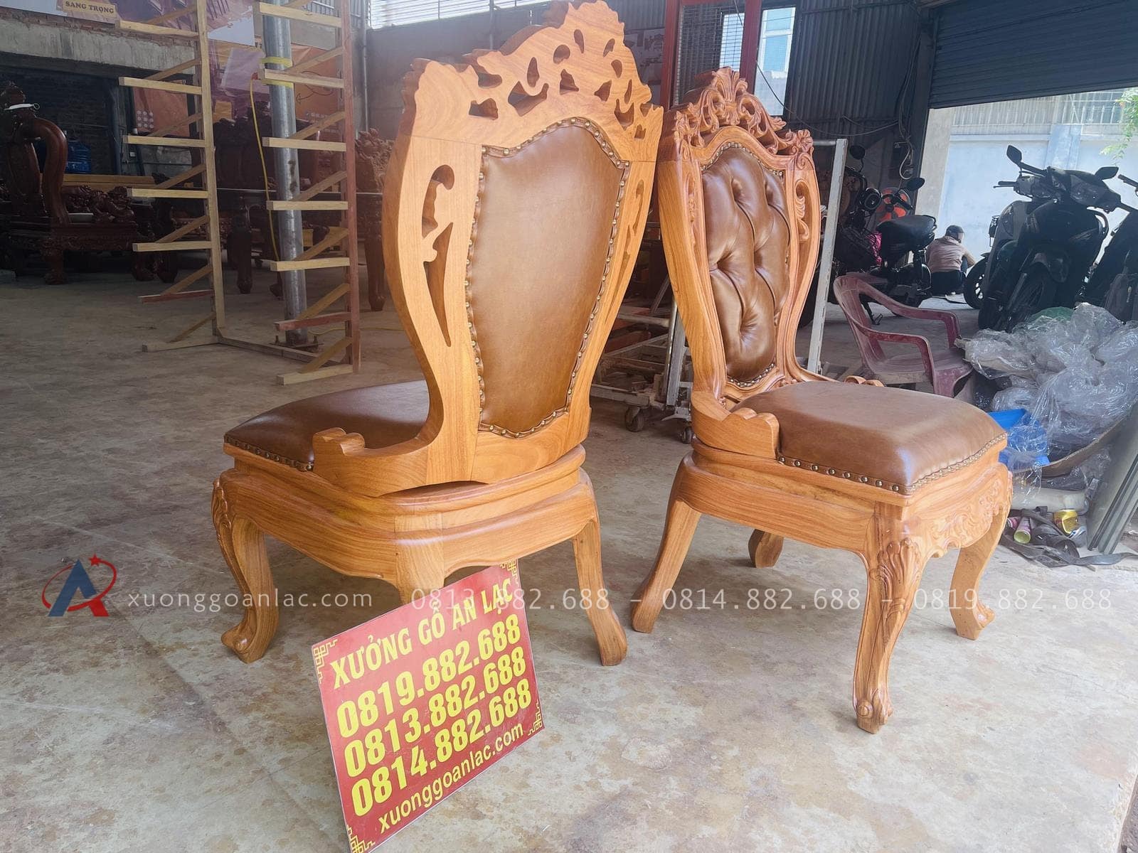 Mẫu ghế louis hoa lá tây có tay gỗ gõ đỏ bọc đệm cao cấp 19 dáng ghế thanh thoát với lưng tựa ôm cong
