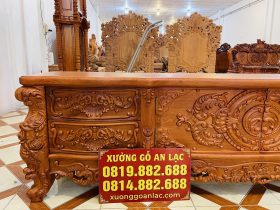 Kệ tivi hoàng gia gỗ hương đá hàng vip (Chị Mai, Hà Nội) 10 đầu kệ thiết kế 2 ngăn kéo để đồ