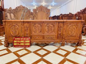 mẫu kệ tivi hoàng gia hoa hồng gỗ hương đá