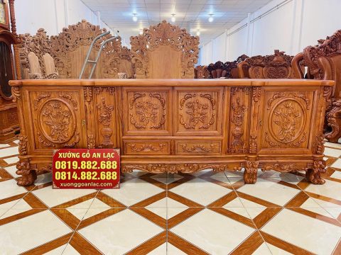 mẫu kệ tivi hoàng gia hoa hồng gỗ hương đá