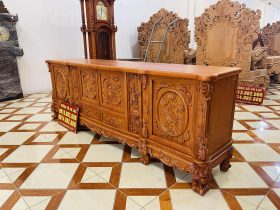 Mẫu kệ tivi hoàng gia hoa hồng gỗ hương đá cao cấp (Chú Hiển, Quảng Ninh) 10 mẫu kệ tivi gỗ hương đá cao cấp