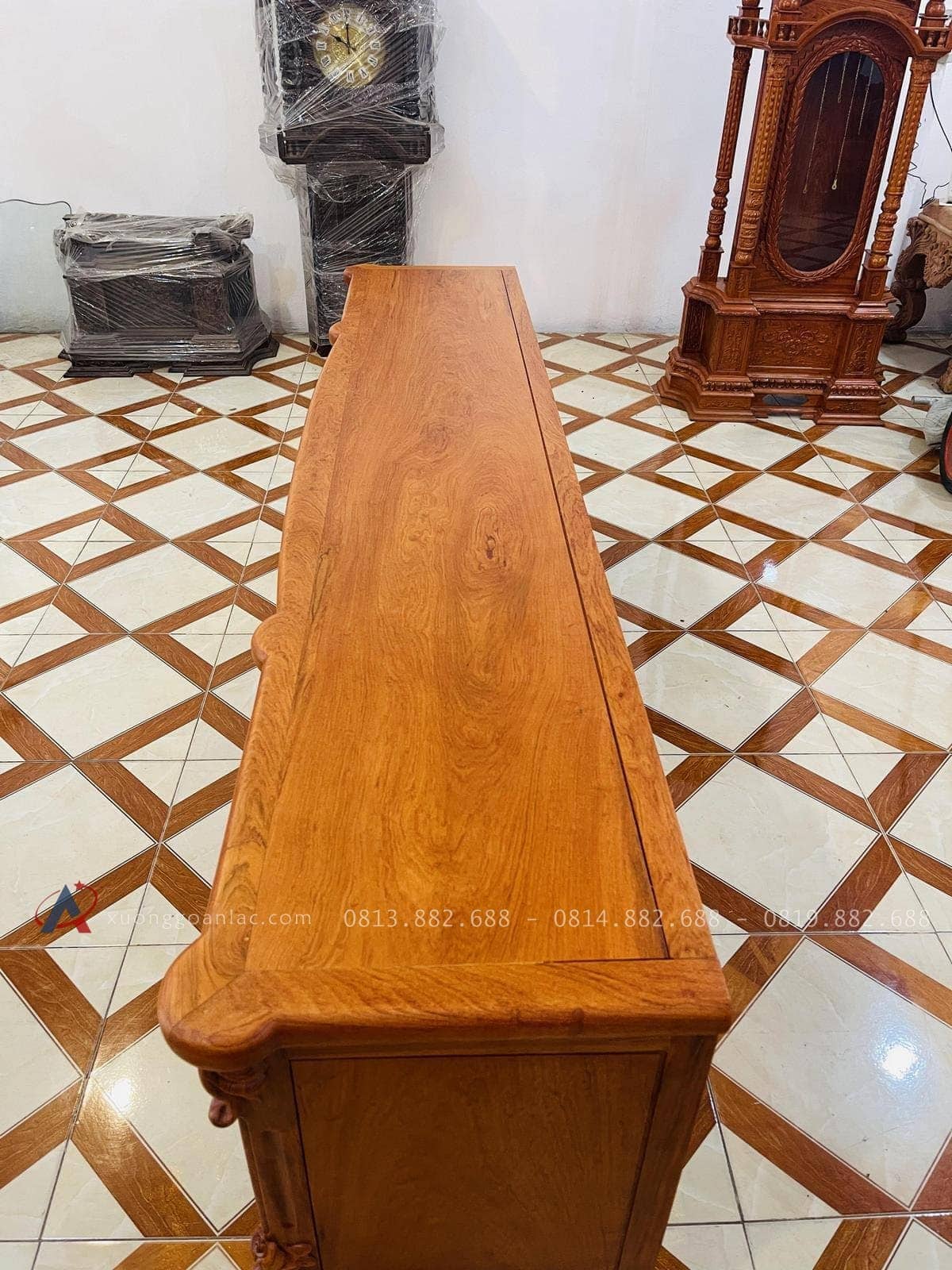 Mẫu kệ tivi hoàng gia hoa hồng gỗ hương đá cao cấp (Chú Hiển, Quảng Ninh) 20 kệ tivi phẳng gỗ hương đá