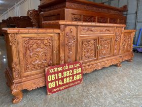 Kệ tivi mõ lồi gỗ hương đá cao cấp (Anh Kiên, Thái Nguyên) 13 kệ tivi gỗ hương đá đục hoa tiết trang trí tinh xảo