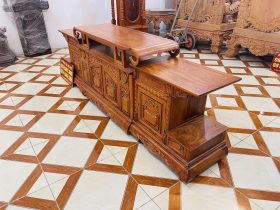 Kệ tivi sừng trâu gỗ hương đá sang trọng (Anh Tiến, Nghệ An) 10 mặt kệ thiết kế sừng trâu