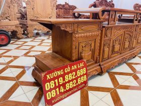 Kệ tivi sừng trâu gỗ hương đá sang trọng (Anh Tiến, Nghệ An) 13 hồi kệ thiết kế độc đáo, lạ mắt
