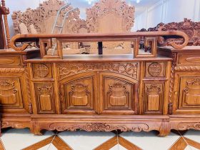Kệ tivi sừng trâu gỗ hương đá sang trọng (Anh Tiến, Nghệ An) 14 trung tâm kệ thiết kế tủ cánh vòm đẹp mắt