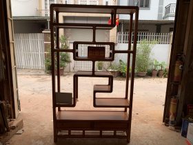 Kệ trang trí gỗ gõ đỏ (Anh Tú, Thanh Xuân - Hà Nội) 13 kệ trang trí thiết kế mở