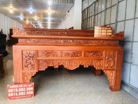 mẫu án gian nhị cấp gỗ hương đá hàng vip