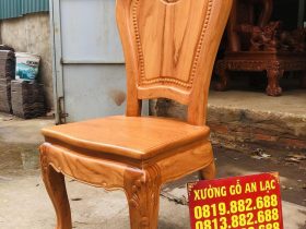 Mẫu ghế ăn hoa cúc cao cấp gỗ gõ đỏ 17 mẫu ghế ăn sau khi phun màu