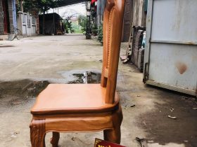 Mẫu ghế ăn hoa cúc cao cấp gỗ gõ đỏ 18 ghế gỗ gõ lưng tựa cao