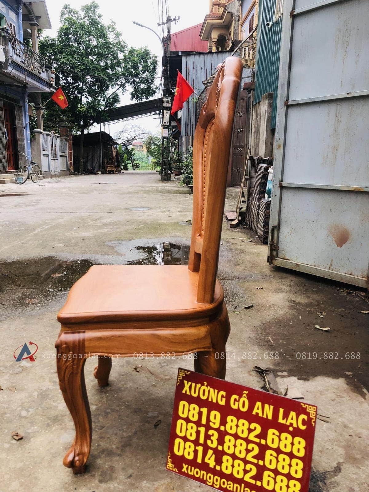 Mẫu ghế ăn hoa cúc cao cấp gỗ gõ đỏ 31 ghế gỗ gõ lưng tựa cao