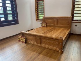 Giường gỗ gõ chữ X dát nan 14 mẫu giường ngủ sang trọng, tinh tế