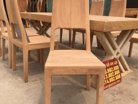 Bộ bàn ăn nguyên khối 8 ghế hiện đại gỗ gõ đỏ bản mộc (Anh Mạnh, Ninh Bình) 18 ghế ăn lưng cao ghép 2 tấm