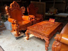 Mẫu bàn ghế hoàng gia nguyên khối 6 món gỗ Hương Đá 20 bộ bàn ghế louis hoàng gia gỗ gõ đỏ