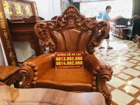 Siêu phẩm bàn ghế hoàng gia nguyên khối gỗ hương đá (Anh Phước, Bình Dương) 17 ghế đơn hoàng gia Châu Âu
