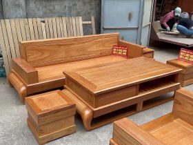 mẫu sofa đối chất liệu gỗ gõ đỏ cao cấp