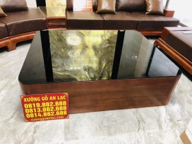 mặt bàn kết hợp kính cường lực màu đen độc lạ