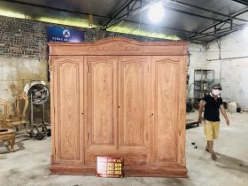 mẫu tủ quần áo gỗ hương đá bản mộc