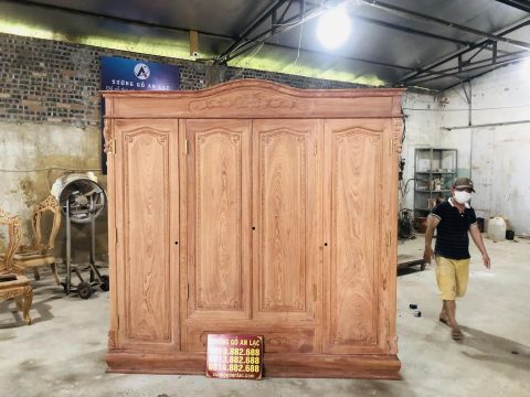 mẫu tủ quần áo gỗ hương đá bản mộc