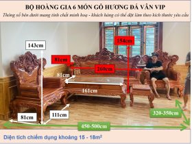 Bàn giao bộ bàn ghế hoàng gia 6 món chân 14 và kệ tivi gỗ hương đá (Anh Đoàn chị Vân - Hải Dương) 17 KÍCH THƯỚC BỘ HOÀNG GIA 6 MÓN GỖ HƯƠNG ĐÁ VÂN VIP