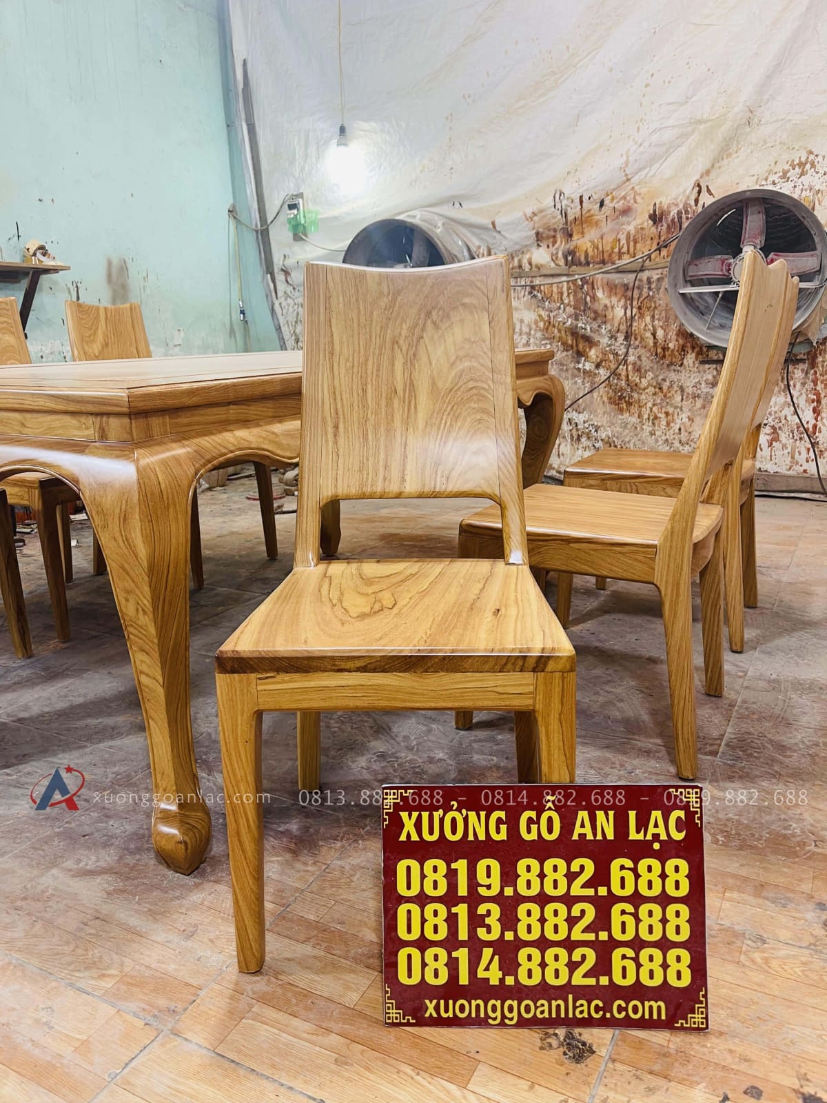 Bộ bàn ăn chữ nhật 6 ghế hiện đại gỗ gõ đỏ (Cô Hiền, Cao Bằng) 24 mẫu ghế ăn hiện đại