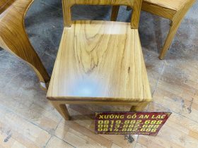Bộ bàn ăn chữ nhật 6 ghế hiện đại gỗ gõ đỏ (Cô Hiền, Cao Bằng) 16 ghế ăn gỗ gõ mặt ván tràn
