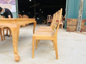 Bộ bàn ăn chữ nhật 6 ghế hiện đại gỗ gõ đỏ cao cấp (Anh Thịnh, Bắc Ninh) 21 Trọn bộ 6 ghế ăn hiện đại