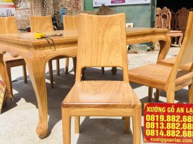 Bộ bàn ăn chữ nhật 6 ghế hiện đại gỗ gõ đỏ cao cấp (Anh Thịnh, Bắc Ninh) 23 ghế ăn gỗ gõ đỏ