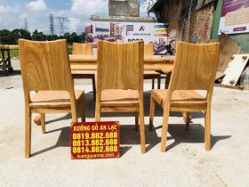 Bộ bàn ăn chữ nhật 6 ghế hiện đại gỗ gõ đỏ cao cấp (Anh Thịnh, Bắc Ninh) 16 bộ bàn ăn gỗ gõ đỏ hàng cao cấp