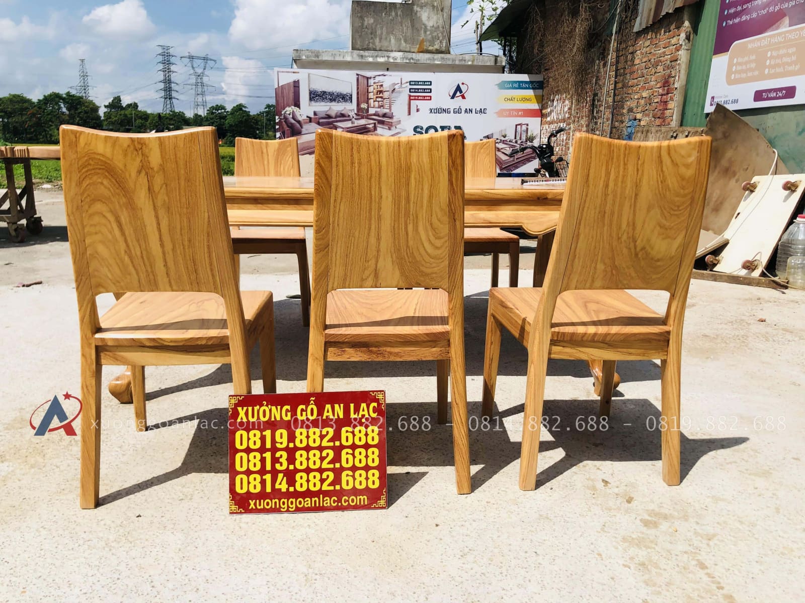 Bộ bàn ăn chữ nhật 6 ghế hiện đại gỗ gõ đỏ cao cấp (Anh Thịnh, Bắc Ninh) 28 bộ bàn ăn gỗ gõ đỏ hàng cao cấp