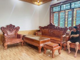Bàn giao bộ bàn ghế hoàng gia 6 món chân 14 và kệ tivi gỗ hương đá (Anh Đoàn chị Vân - Hải Dương) 19 Bàn ghế hoàng gia 6 món