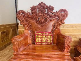 Bàn giao bộ bàn ghế hoàng gia 6 món chân 14 và kệ tivi gỗ hương đá (Anh Đoàn chị Vân - Hải Dương) 24 mẫu ghế đơn louis hoàng gia