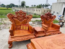 Combo bàn ghế hoàng gia 6 món và kệ tivi gỗ hương đá (Anh Kiên, Vũng Tàu) 25 1 ghế đơn louis hoàng gia