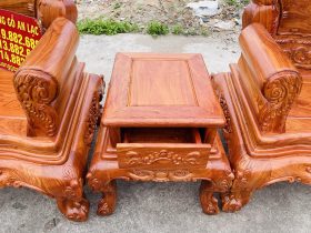 Combo bàn ghế hoàng gia 6 món và kệ tivi gỗ hương đá (Anh Kiên, Vũng Tàu) 28 đôn kẹp hoàng gia gỗ hương đá